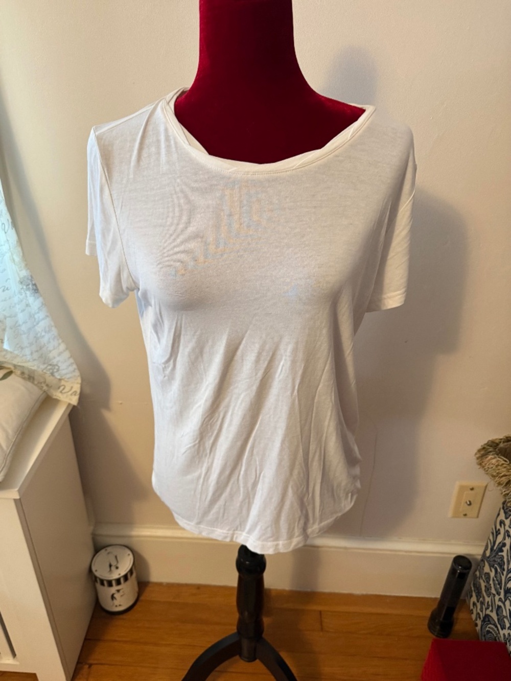 Talbots Wms White Short Sleeve Top size Med